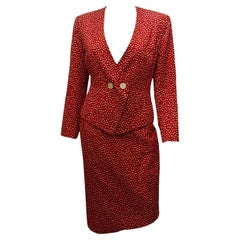 Catherine Walker Red and White Spot Skirt Suit Catherine Walker Red and White Spot Skirt Suit