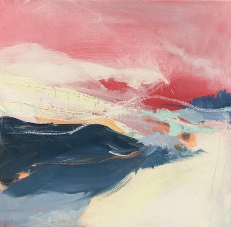 Catherine Warren, Red Sky, Original Abstract Art, Affordable Art - Painting by Catherine Warren