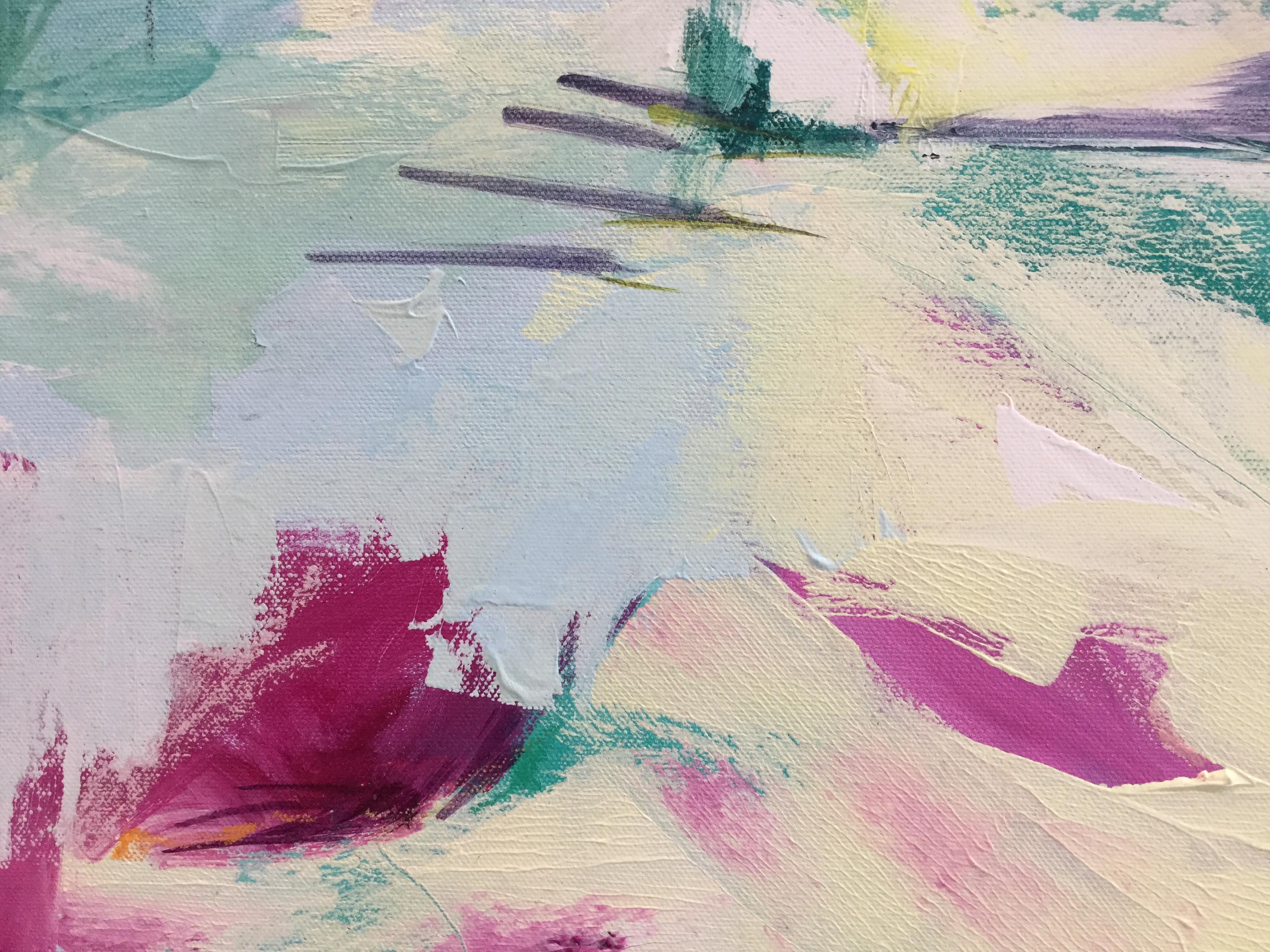 Beach Bar BY CATHERINE WARREN, Bright Art, Seascape Art, Abstract Painting 1