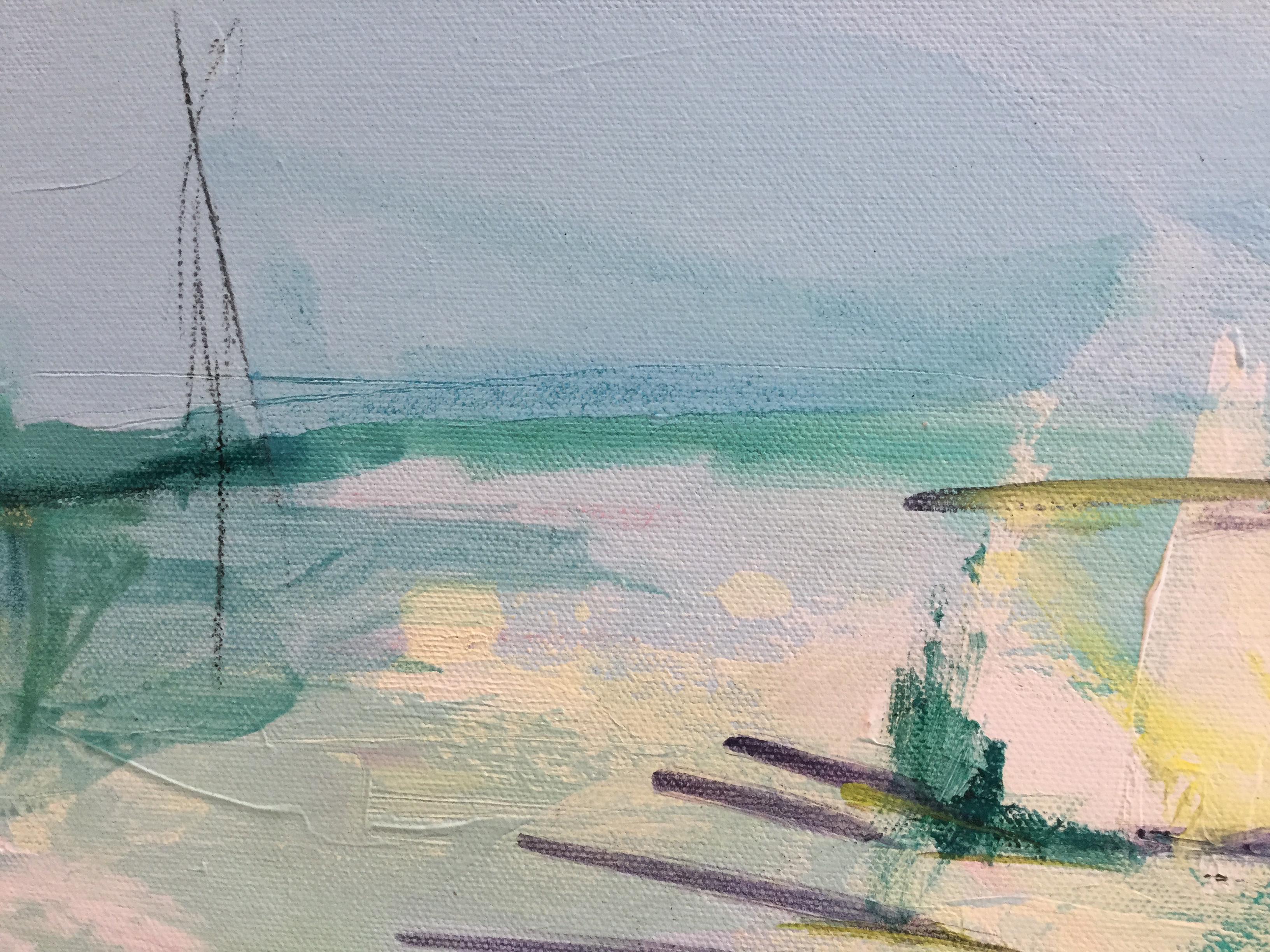 Beach Bar BY CATHERINE WARREN, Bright Art, Seascape Art, Abstract Painting 2