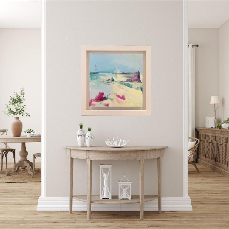 Beach Bar BY CATHERINE WARREN, Bright Art, Seascape Art, Abstract Painting For Sale 7