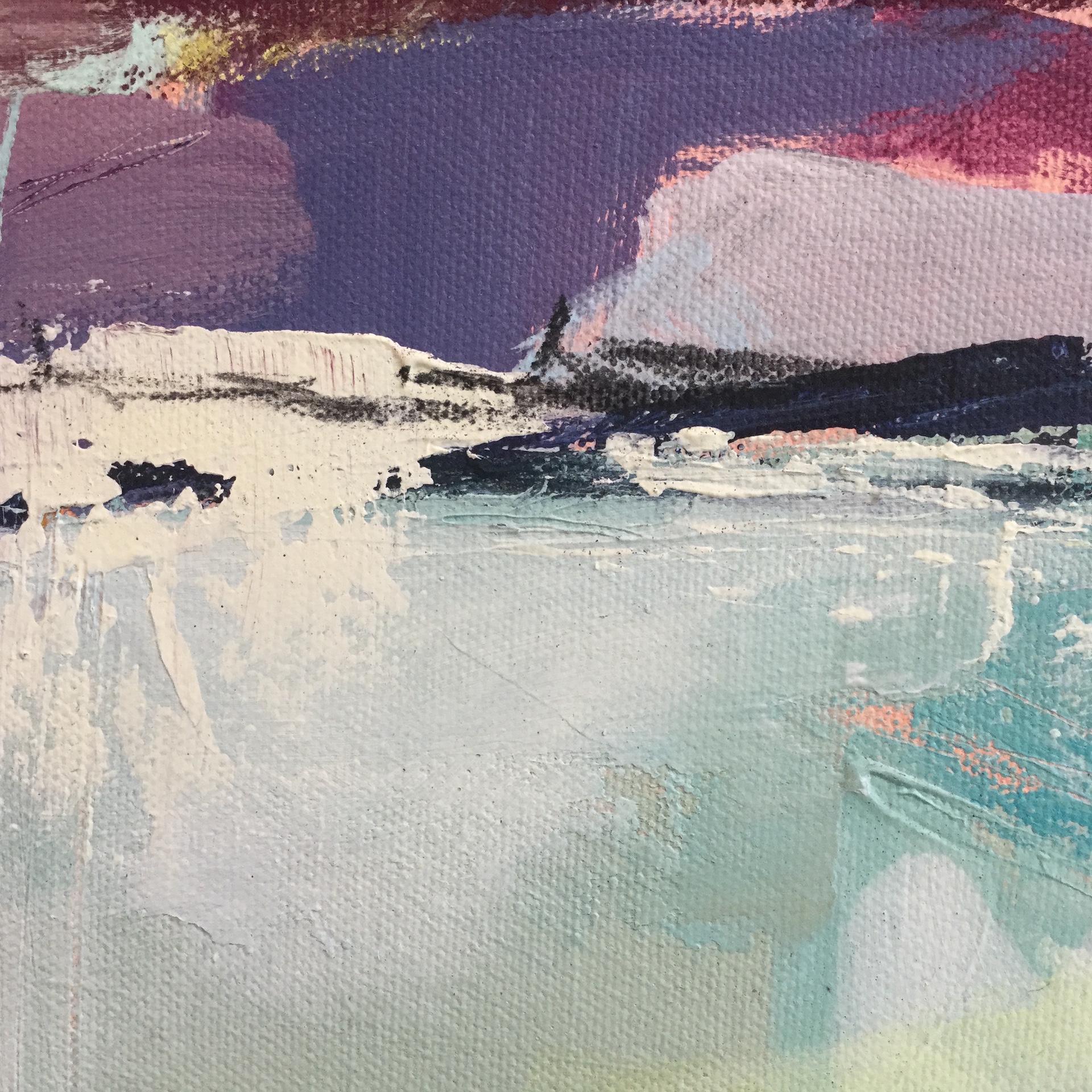Catherine Warren, Heather Hills, Original Abstract Painting Bright Landscape Art 1