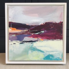 Catherine Warren, Heather Hills, Original Abstract Painting Bright Landscape Art