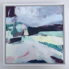 Catherine Warren, Ombre viola, Arte astratta originale, Arte a tecnica mista