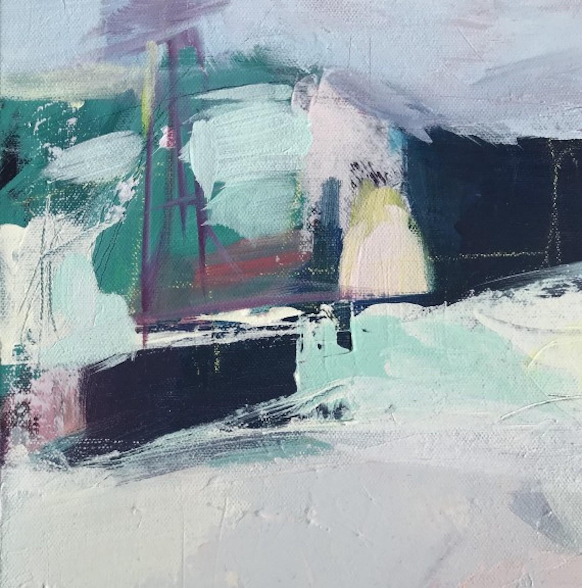 Catherine Warren, Sombras púrpuras, Arte abstracto original, Arte en técnica mixta en venta 2