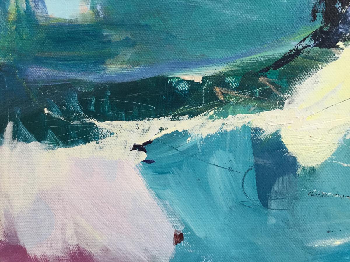 Bahía Púrpura CATHERINE WARREN, Arte abstracto brillante, Pintura contemporánea de paisajes marinos en venta 1