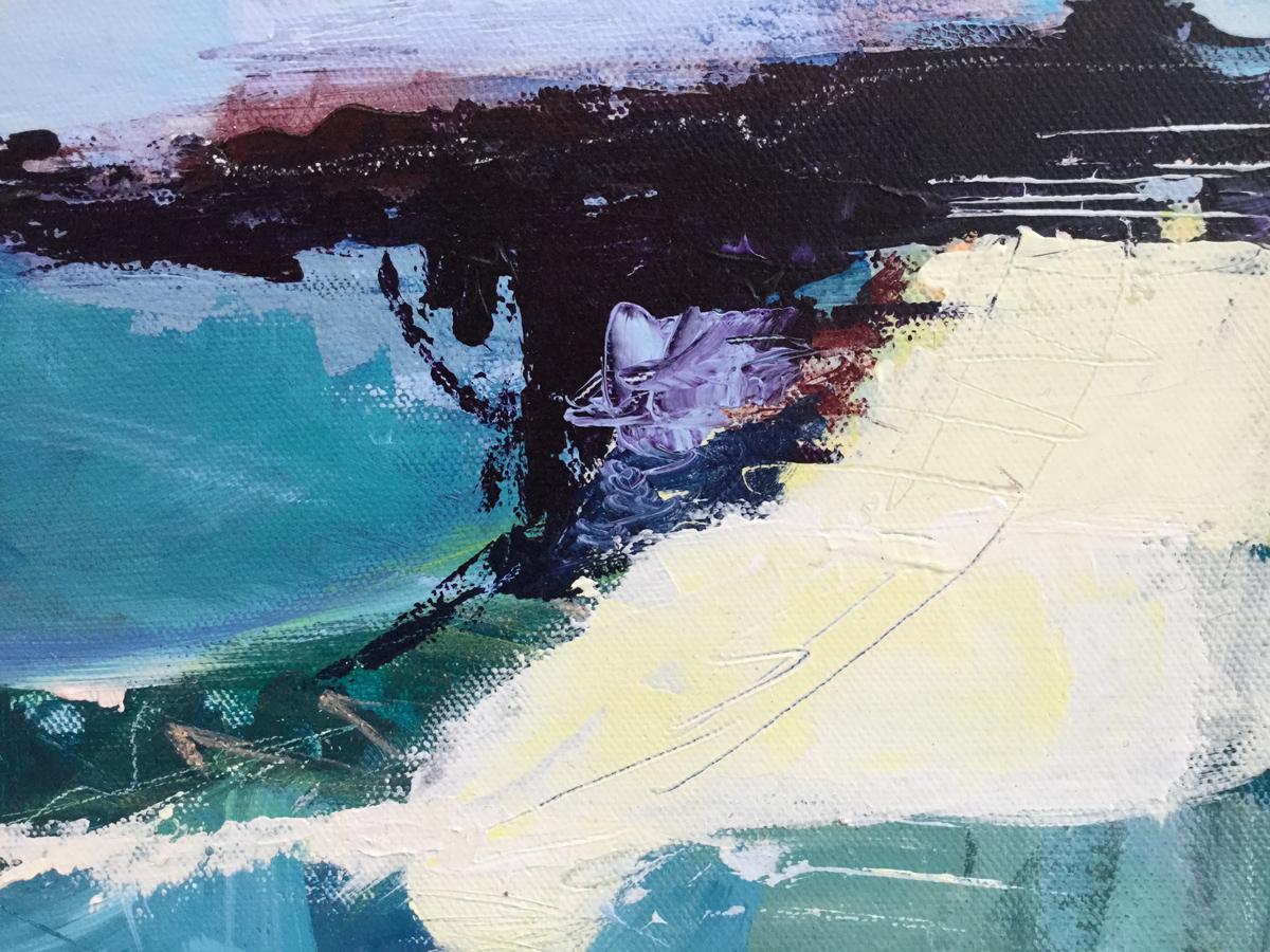 Bahía Púrpura CATHERINE WARREN, Arte abstracto brillante, Pintura contemporánea de paisajes marinos en venta 2
