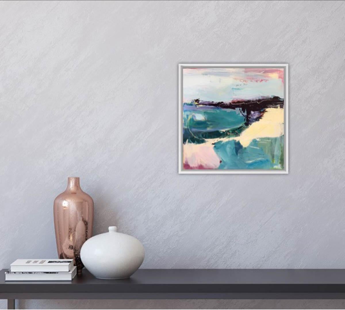 Purple Bay CATHERINE WARREN, Bright Abstract Art, Contemporary Seascape Painting For Sale 3