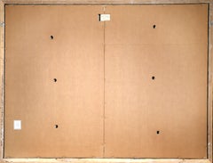 Senza titolo - Astratto con blu e grigio, pittura a olio di Catherine Warren