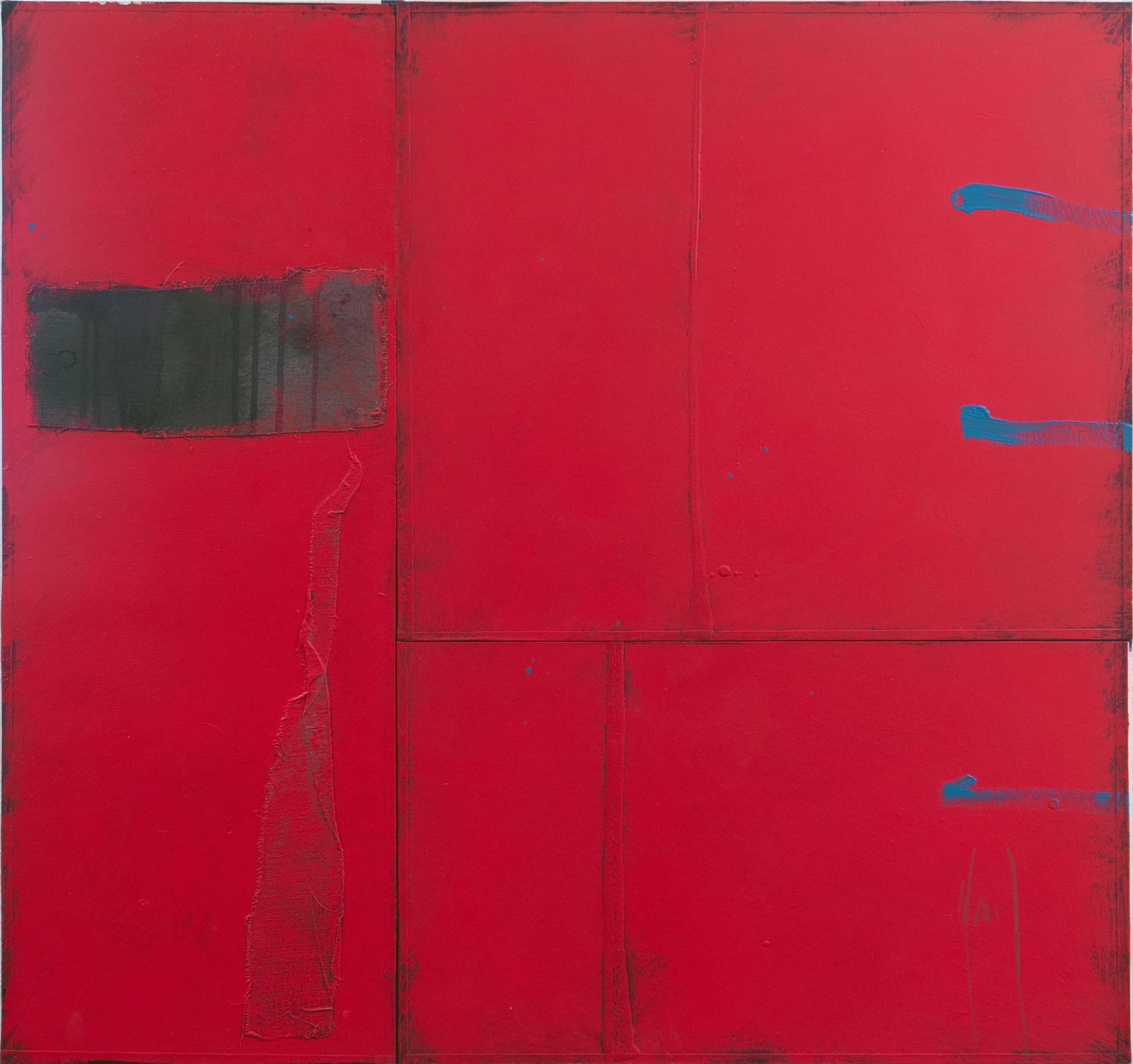 Catherine Woskow Abstract Painting - 'Red Triptych', California, Hazeltine Prize Winner, Royal Academy, Woman Artist