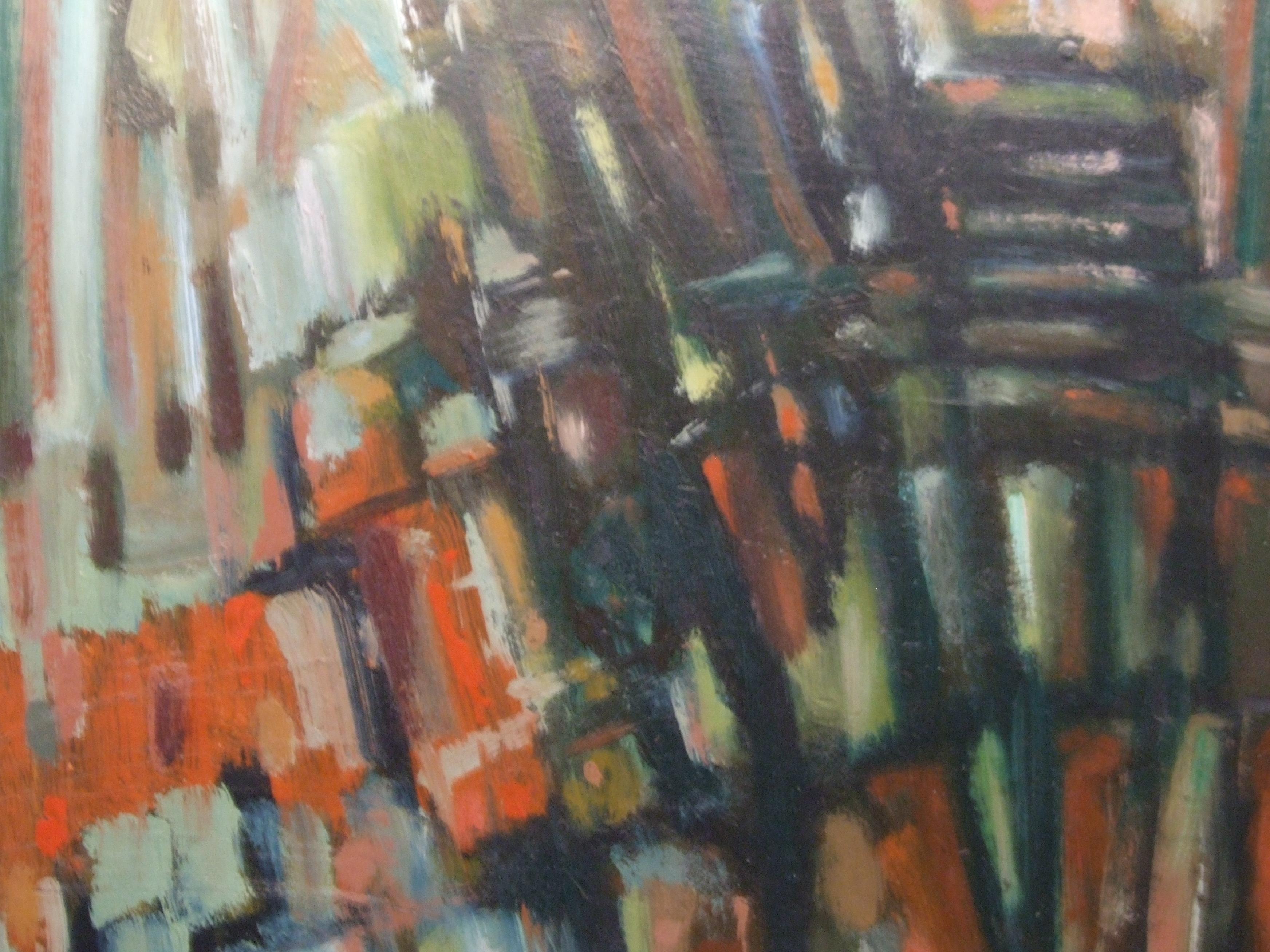astratto 1, anni '60 - pittura a olio, 56x43 cm. - Painting Astratto di Catherine Zoubtchenko