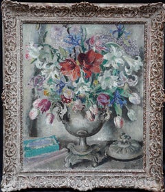 Slade School Still Life Floral - British 1930's Post Impressionist oil painting