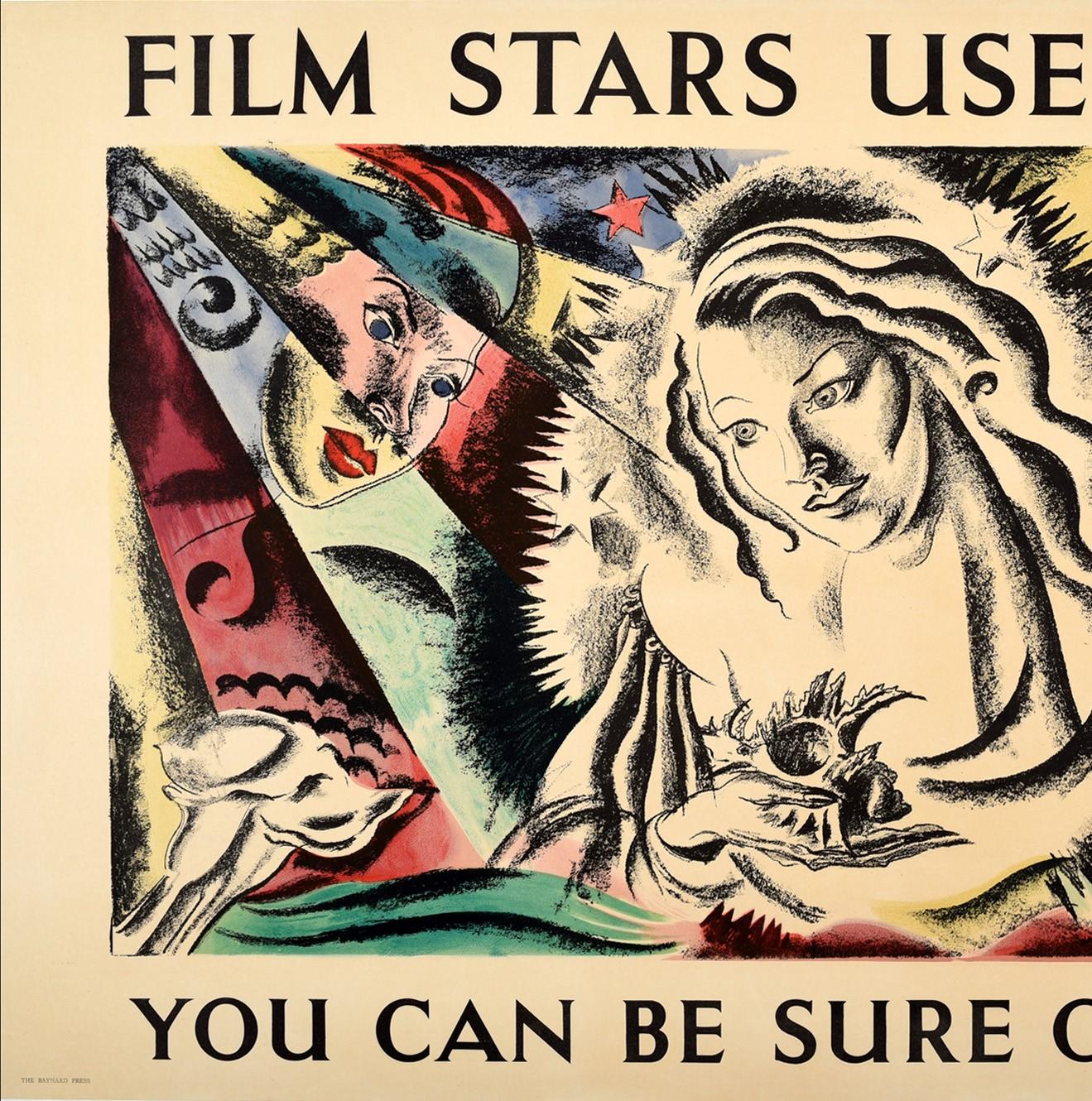 Affiche rétro originale de Shell « Film Stars Use Shell You Can Be Sure Of Shell » - Beige Print par Cathleen Mann