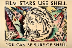 Affiche rétro originale de Shell « Film Stars Use Shell You Can Be Sure Of Shell »