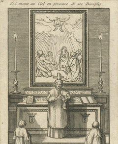 Catholic Mass Scenes in Twelve Stages – Rare 1734 Religious Engraving