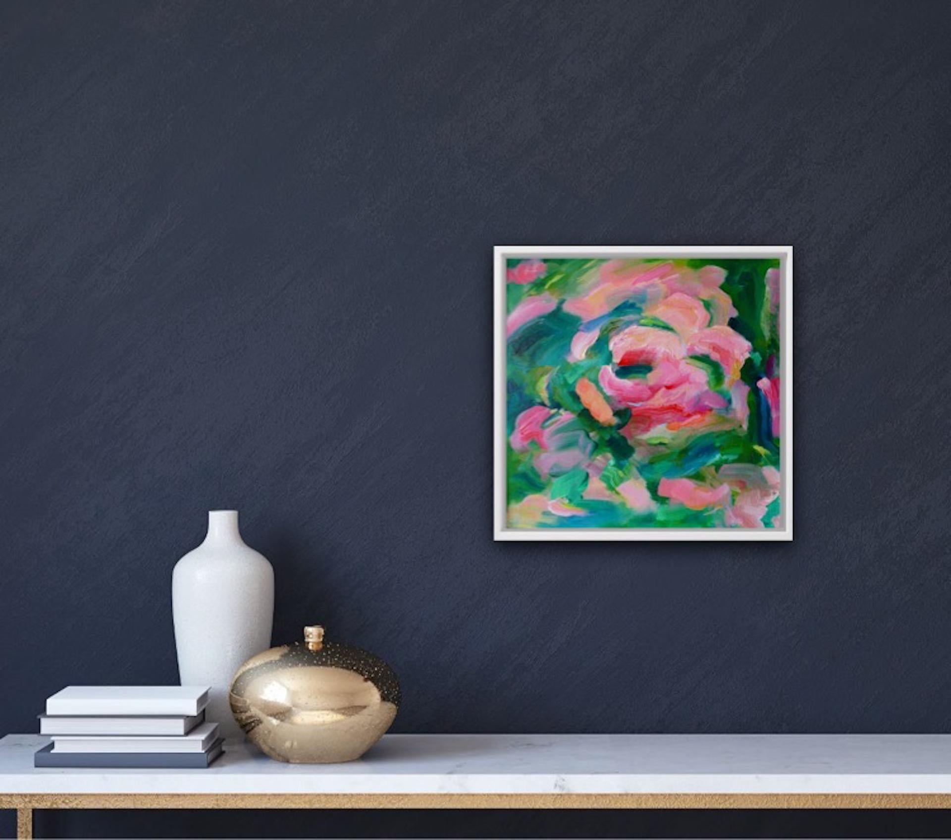 Alanna Eakin, eau de rose, peinture abstraite originale de nature morte, art floral en vente 1