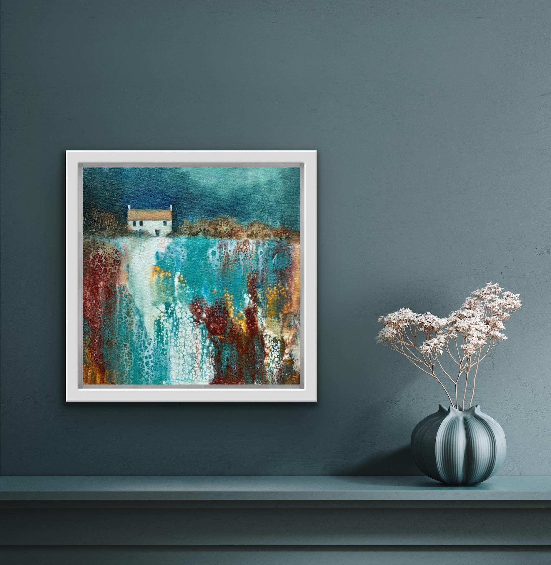 Cathryn Jeff, No Neighbours, Original Landscape Painting, Bright Abstract Art For Sale 3