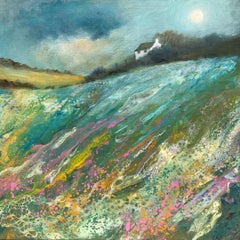 Cathryn Jeff, Prado al pastel, Pintura original en técnica mixta , pintura de paisaje