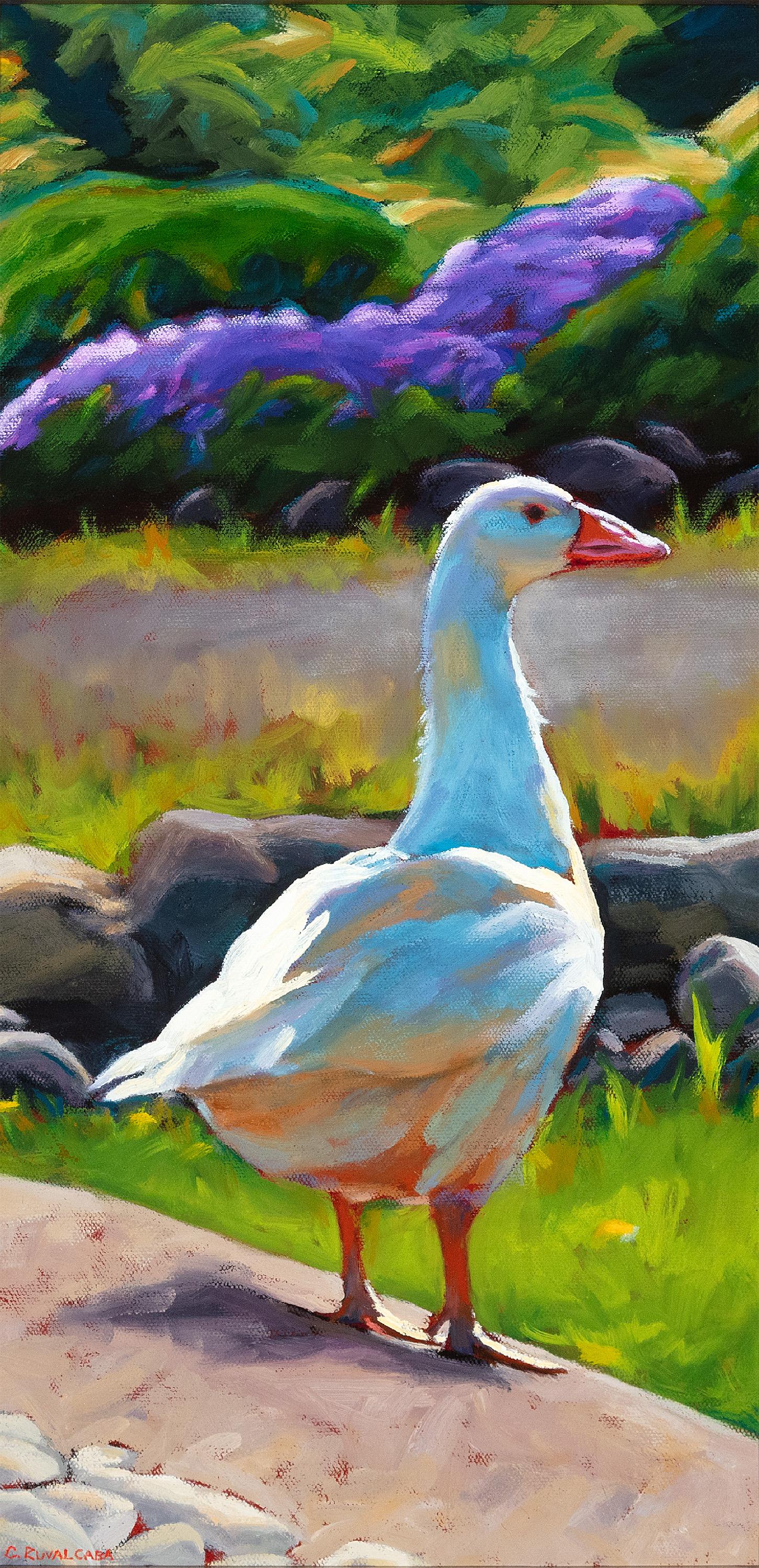 'Lucille (Goose)' realist oil high realism animal signed by Cathryn Ruvalcaba For Sale 1
