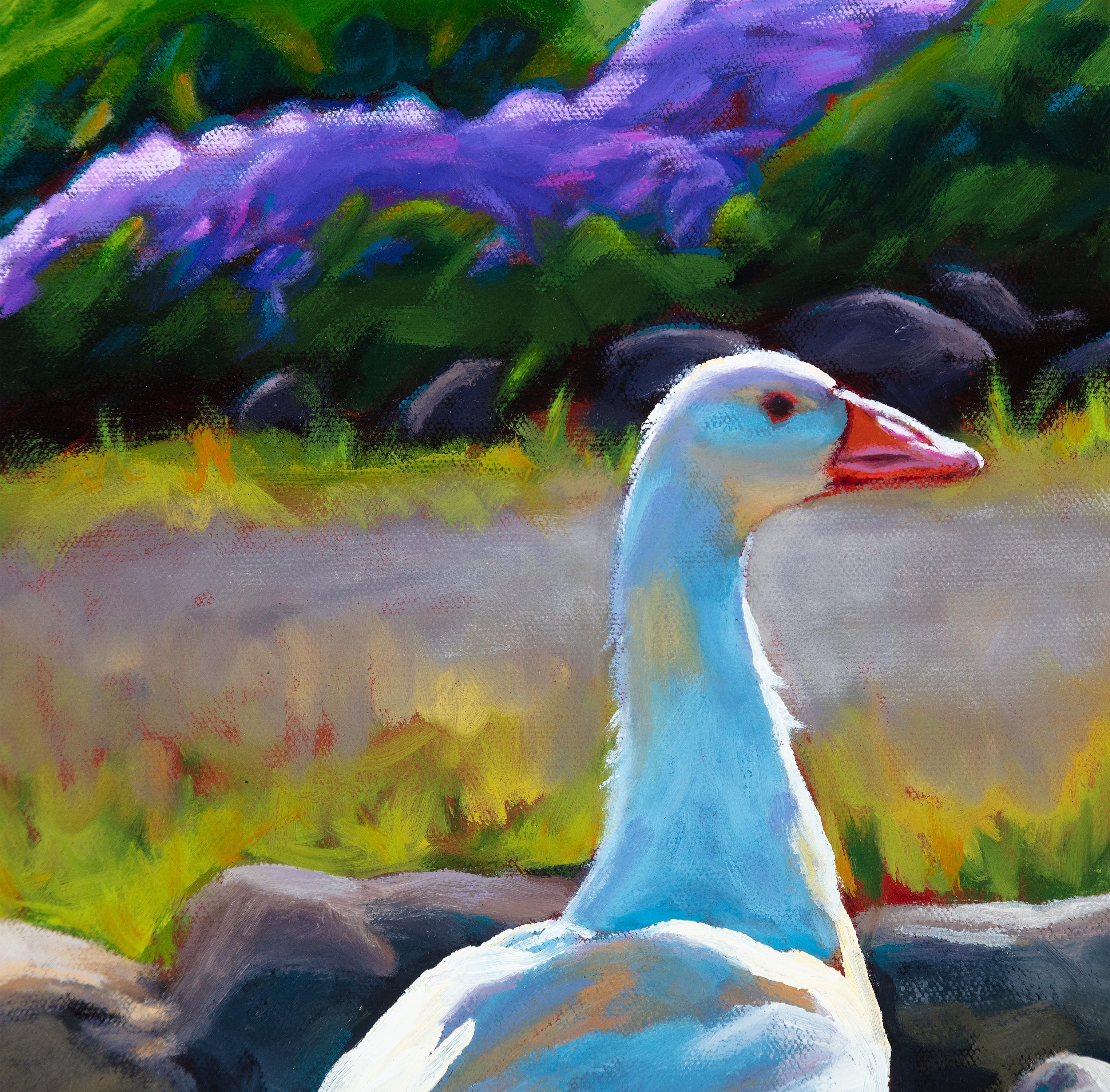 'Lucille (Goose)' realist oil high realism animal signed by Cathryn Ruvalcaba For Sale 2