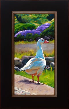 'Lucille (Goose)' realist oil high realism animal signed by Cathryn Ruvalcaba