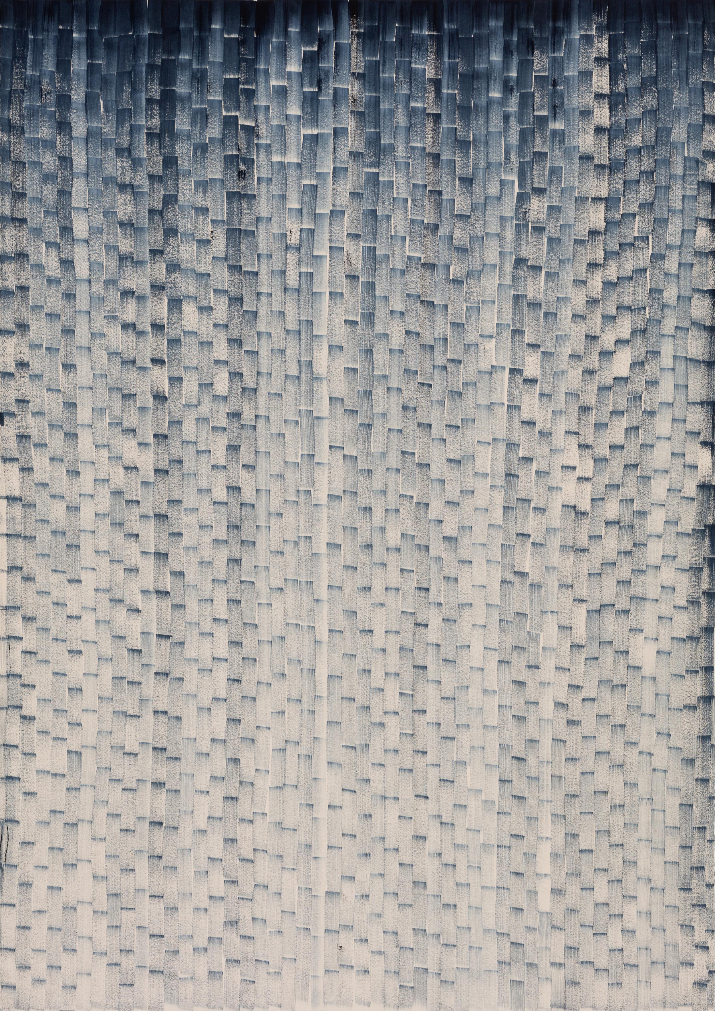 Cathy Abraham Abstract Painting - Ascending And Descending Indigo