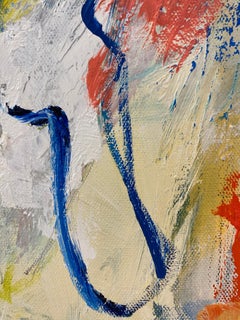 "Cartoon Sketch" Gestural Expression in Yellow, White, Red, Blue and Green