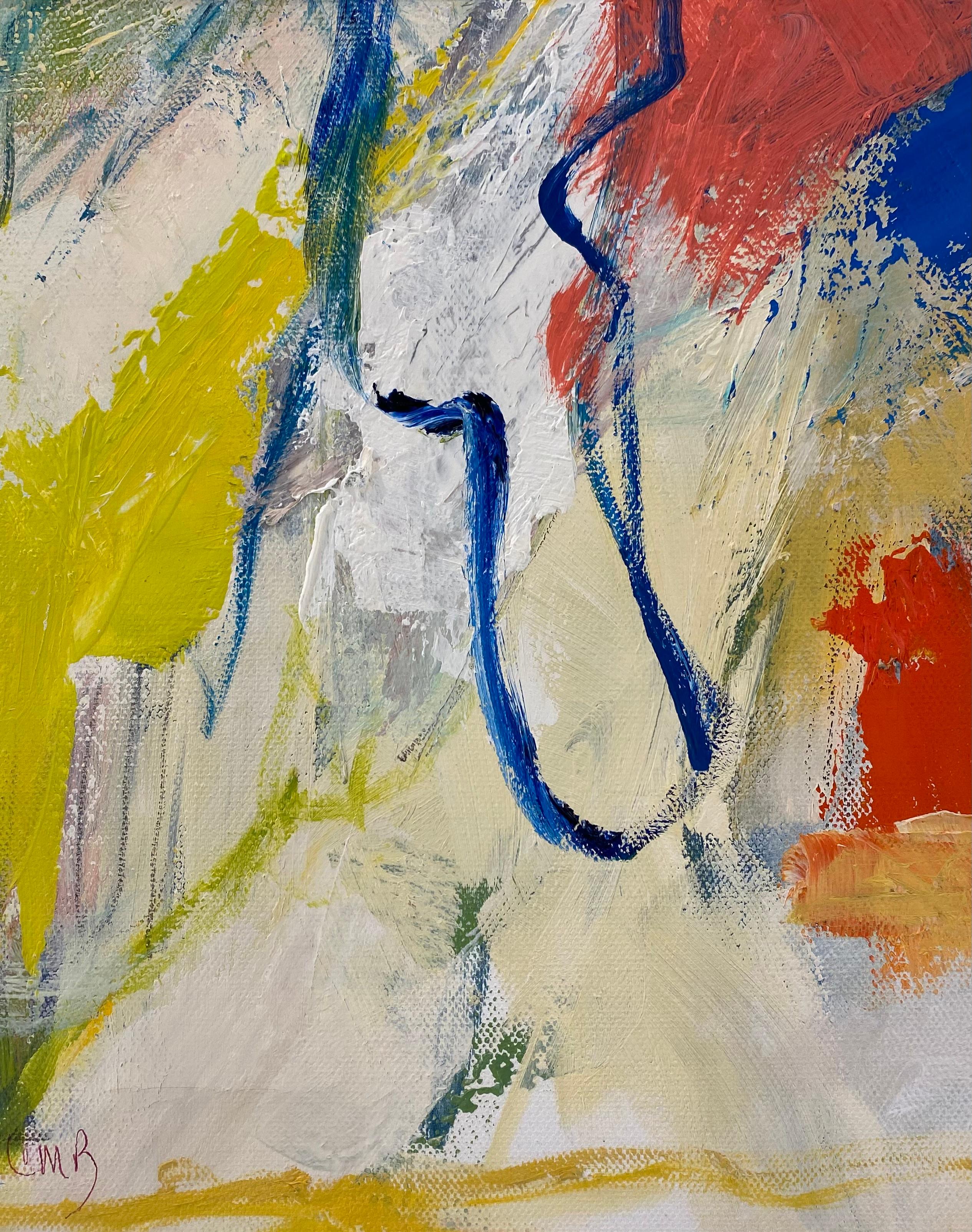 Expression gestuelle « Cartoon Sketch » en jaune, blanc, rouge, bleu et vert