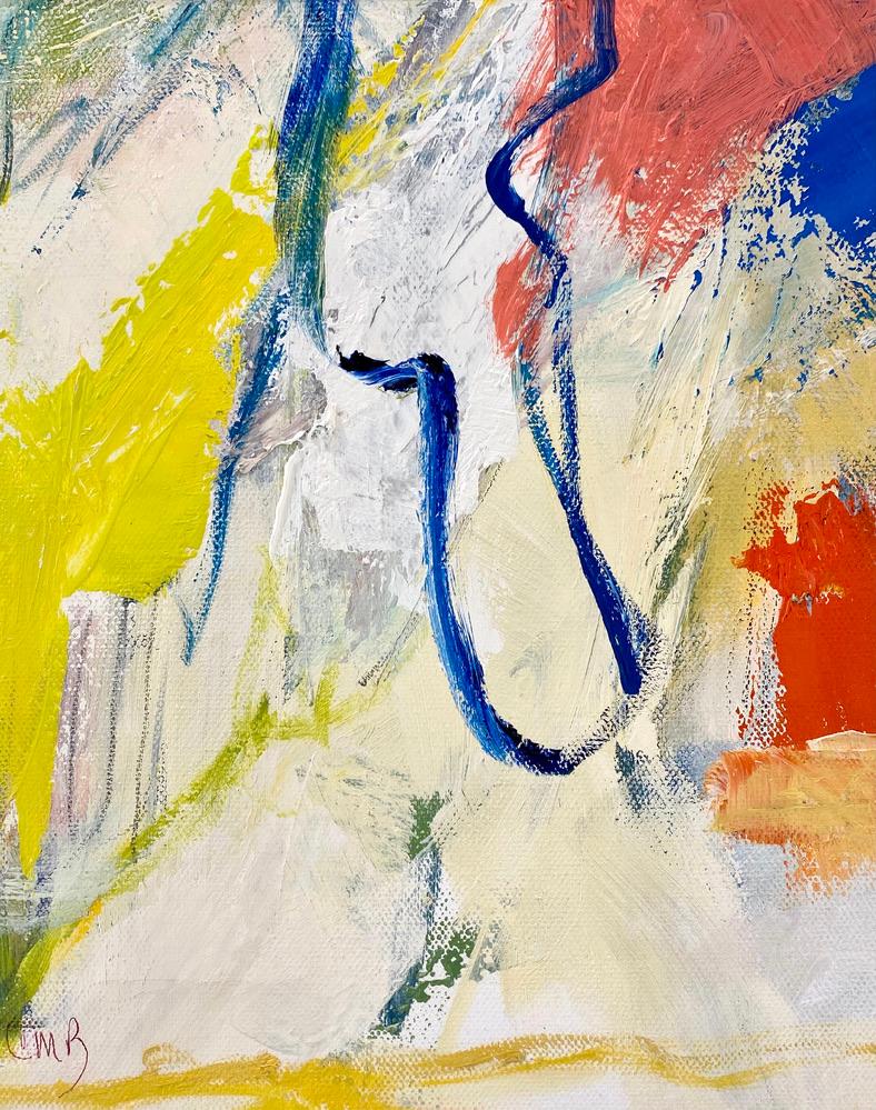 Expression gestuelle « Cartoon Sketch » en jaune, blanc, rouge, bleu et vert