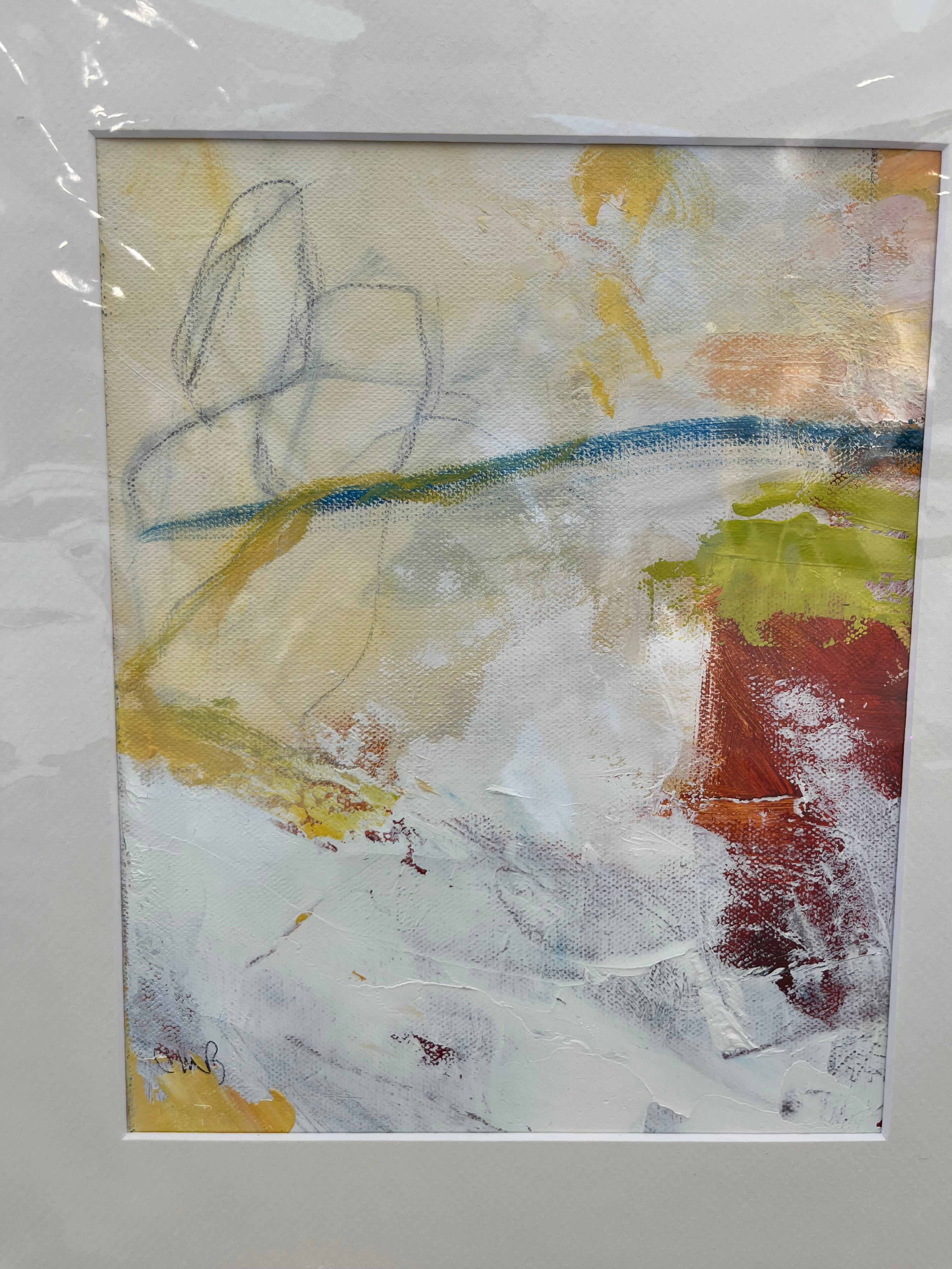 Expression gestuelle «Dividing Line » en jaune, blanc, rouge, bleu et vert en vente 1