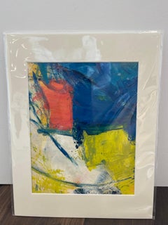 "Elements of Geometry" Gestural Expression in Blue, Yellow, Pink and White