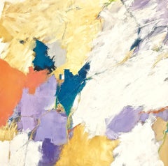 "New Beginnings"  Abstract Expressionist Ptg. in Orange/Tea/Lavender/White/Black