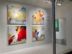 "Ode to Connections"  Abstract Expressionist Ptg.Red, White, Black, Yellow Ochre