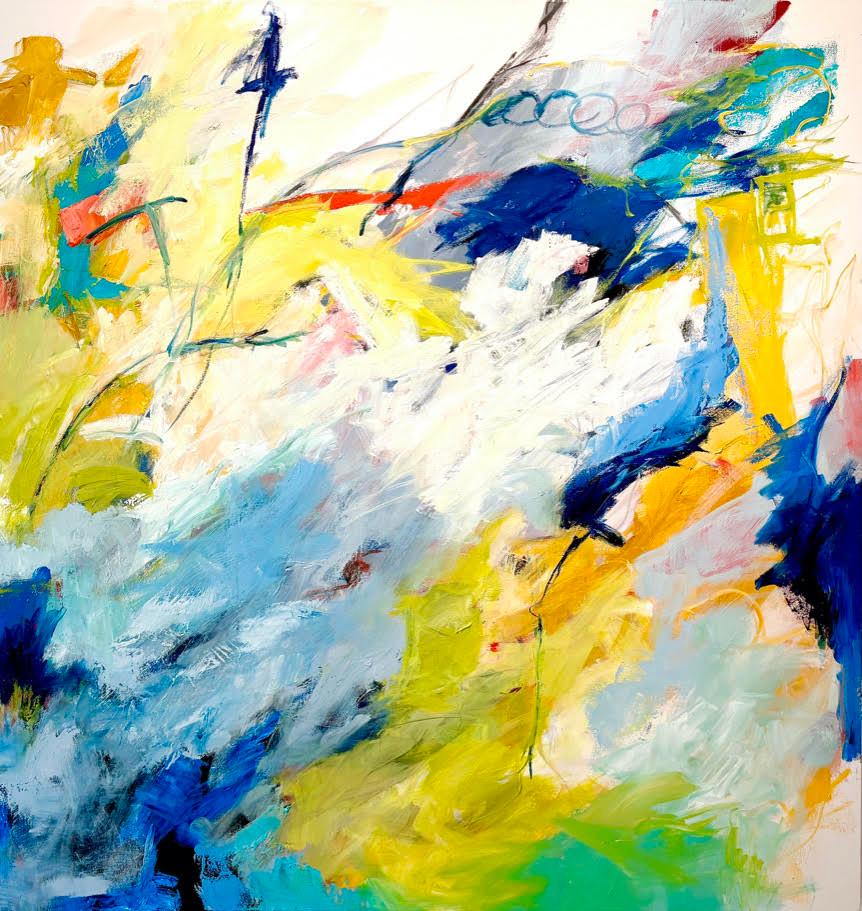 Cathy Bennigson Abstract Painting – "Sunburst"