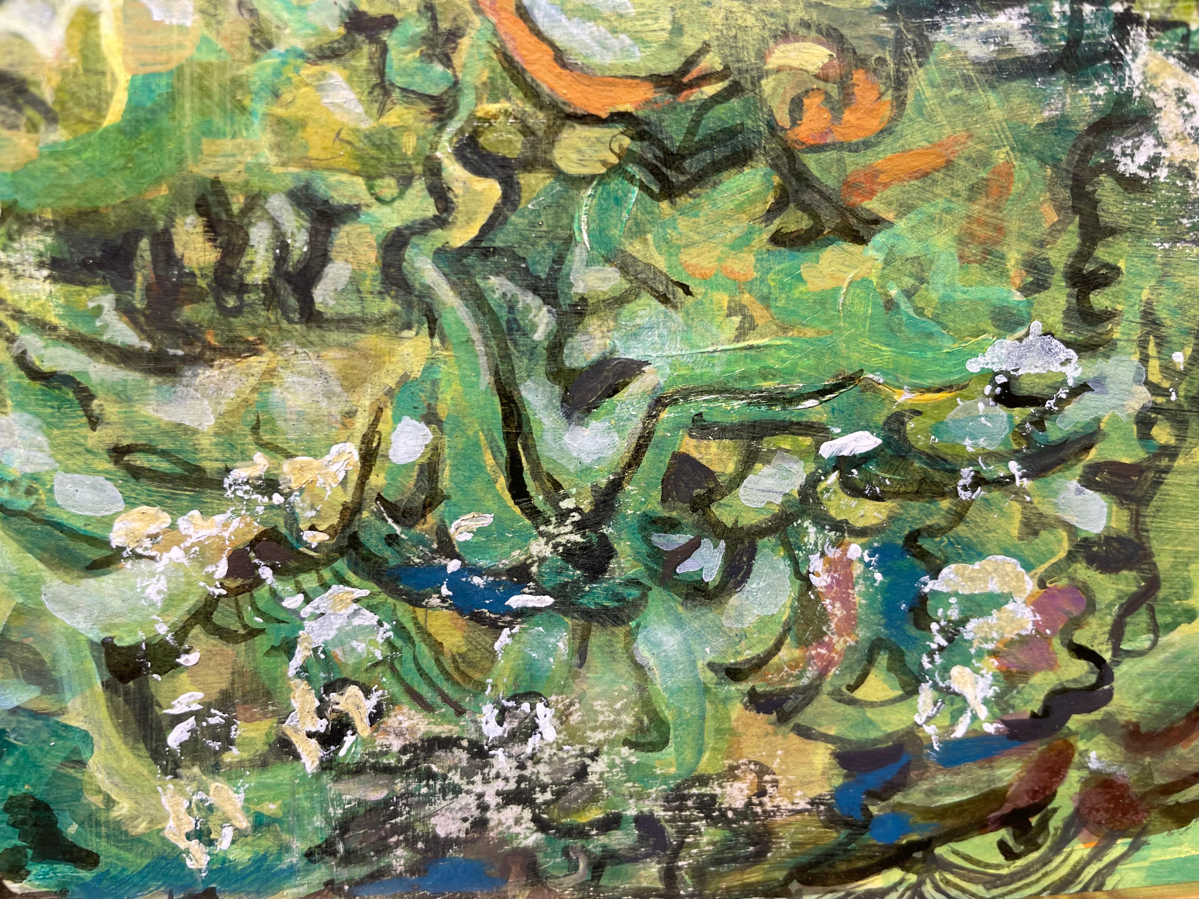 Forest Park Path, Contemporary Figurative Abstract Landscape Painting For Sale 4