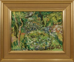 Forest Park Path, Contemporary Figurative Abstract Landscape Painting
