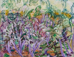 Rain Garden II, Paesaggio astratto figurativo contemporaneo, Artista di New York