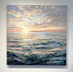 Cathy Diefendorf, "Hidden Depth", peinture à l'huile 36x36 Lake George Adirondack