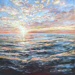 Cathy Diefendorf, "Hidden Depth", 36x36 Lake George Adirondack Oil Painting