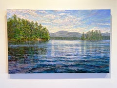 Cathy Diefendorf, "Huddle Bay", 30x48 Lake George Oil Painting on Canvas