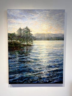 Cathy Diefendorf, "Water Dance", 48x30 Summer Lake Oil Painting on Canvas