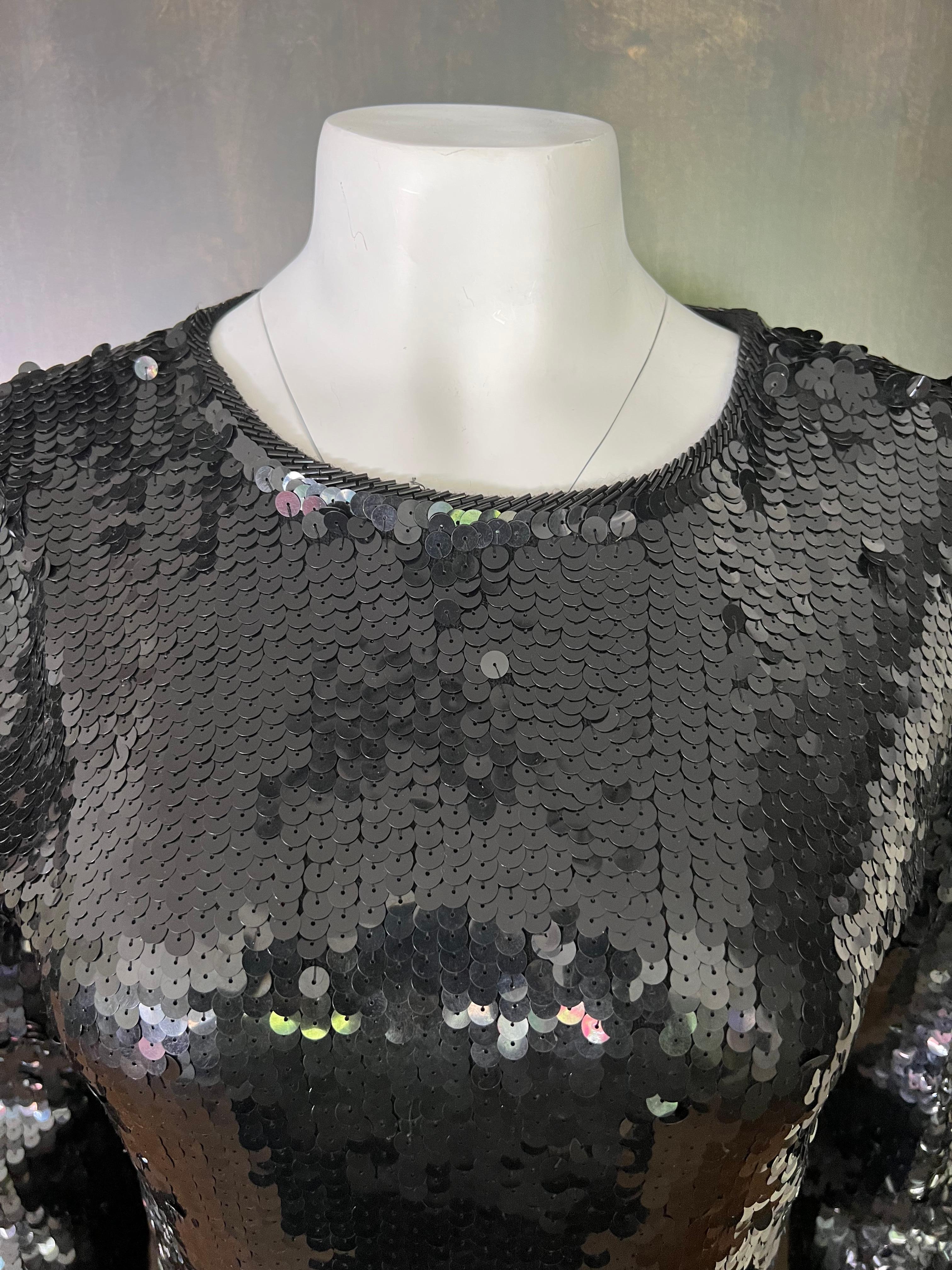 Cathy Hardwick Black Mini Party Dress In Excellent Condition For Sale In Beverly Hills, CA