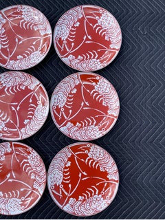 Cathy Hardwick para Mikasa "La Langosta - Rojo" Platos de Vajilla de Porcelana, Set de 6