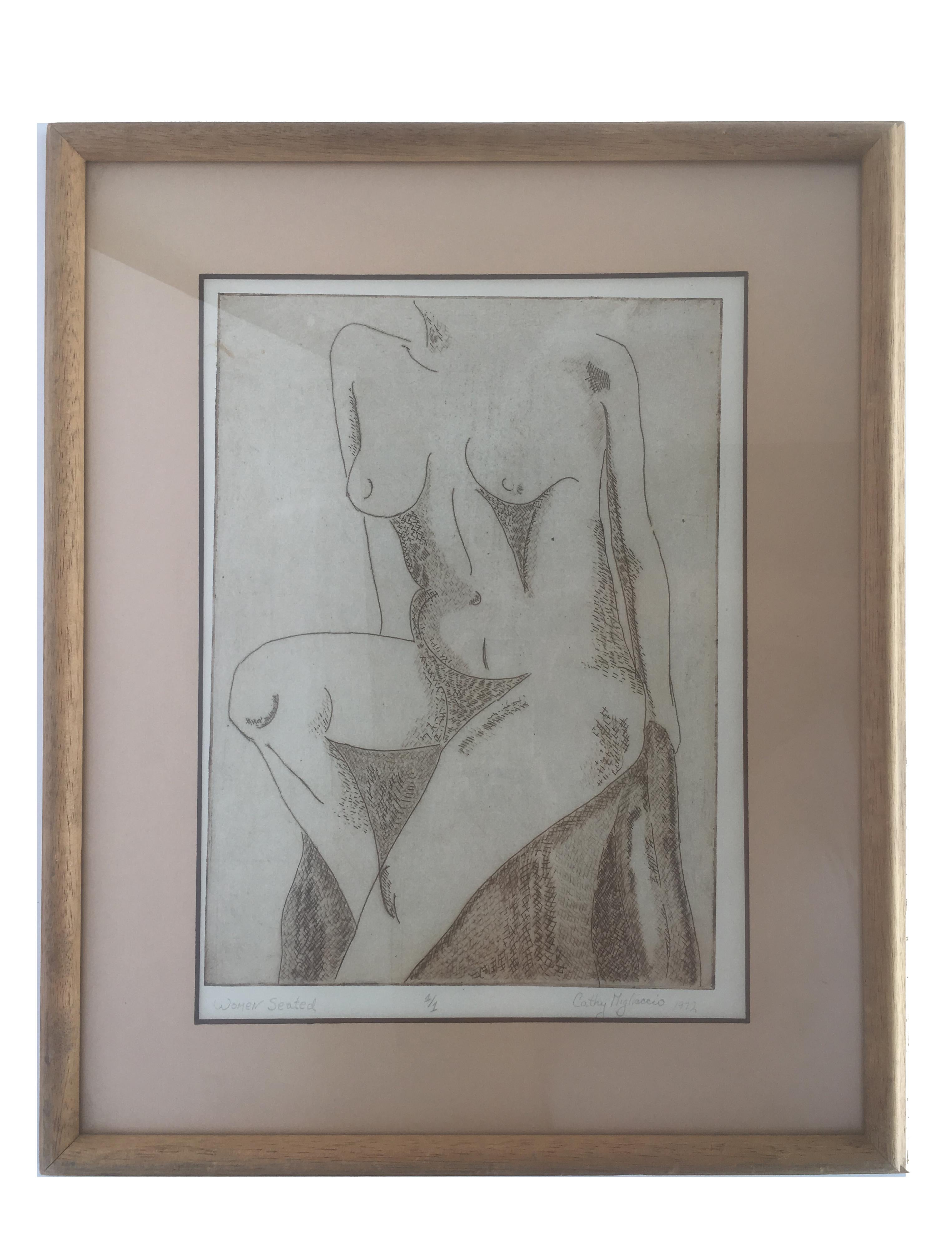 Cathy Migliaccio Nude Print - Women Seated (Edition 1/1)