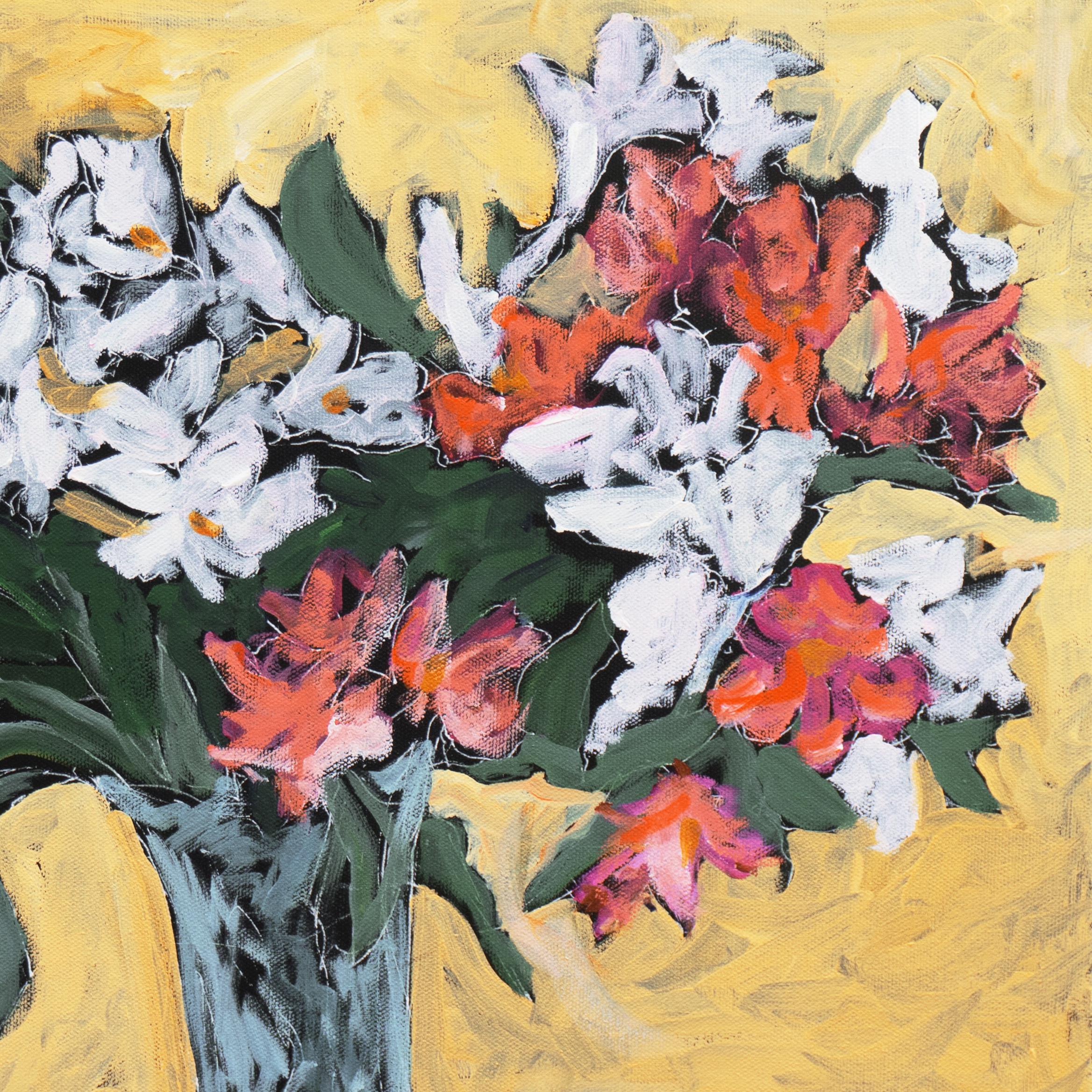 Bodegón de Alstroemeria', Artista californiana, Gremio de Arte de Santa Cruz, Óleo - Painting Posimpresionista de Cathy Puccinelli