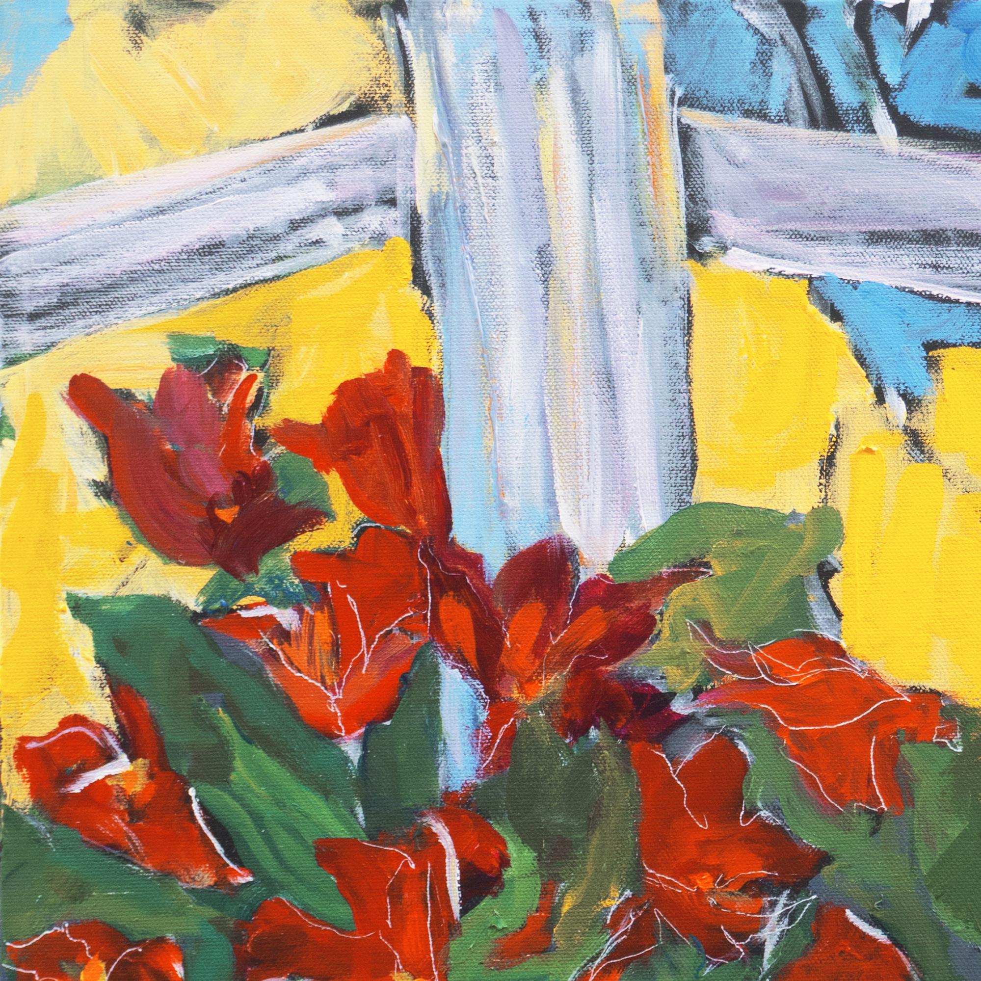 'Stillleben der peruanischen Lilien', kalifornische Künstlerin, Santa Cruz Art Guild – Painting von Cathy Puccinelli