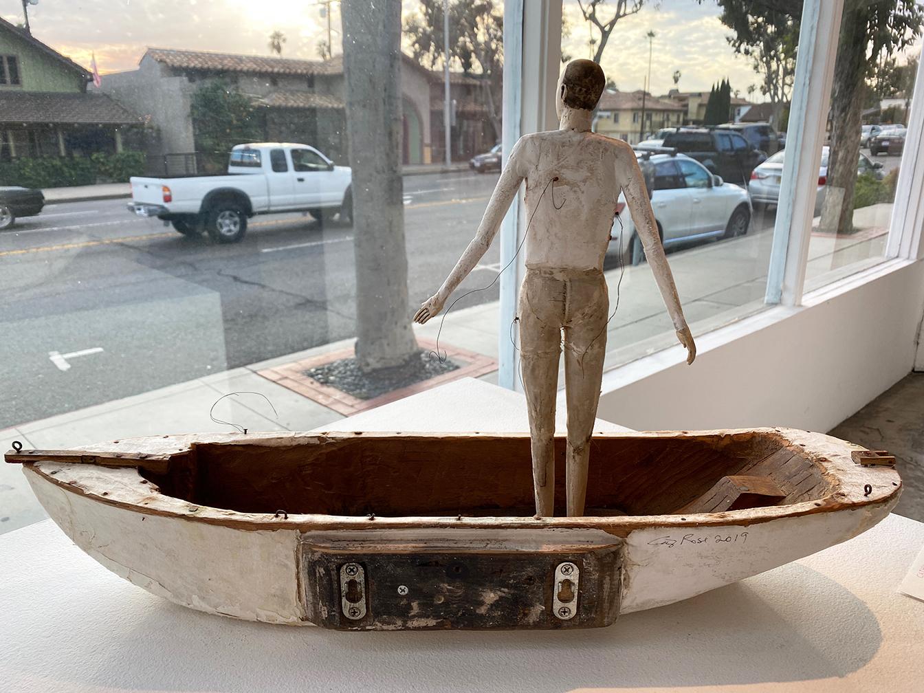 Leaving Shore - Brown Figurative Sculpture by Cathy Rose
