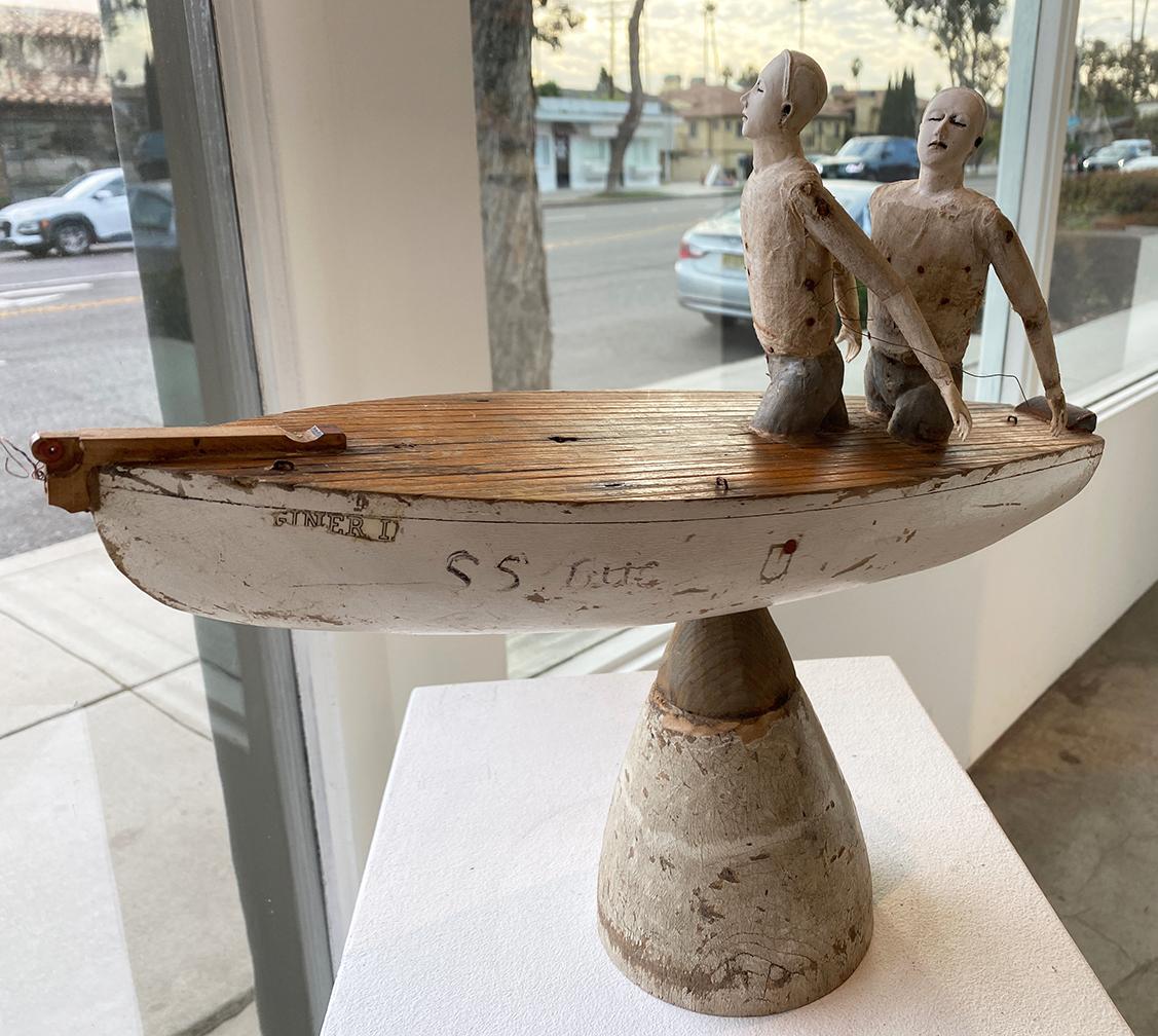 Same Boat - Brown Figurative Sculpture by Cathy Rose