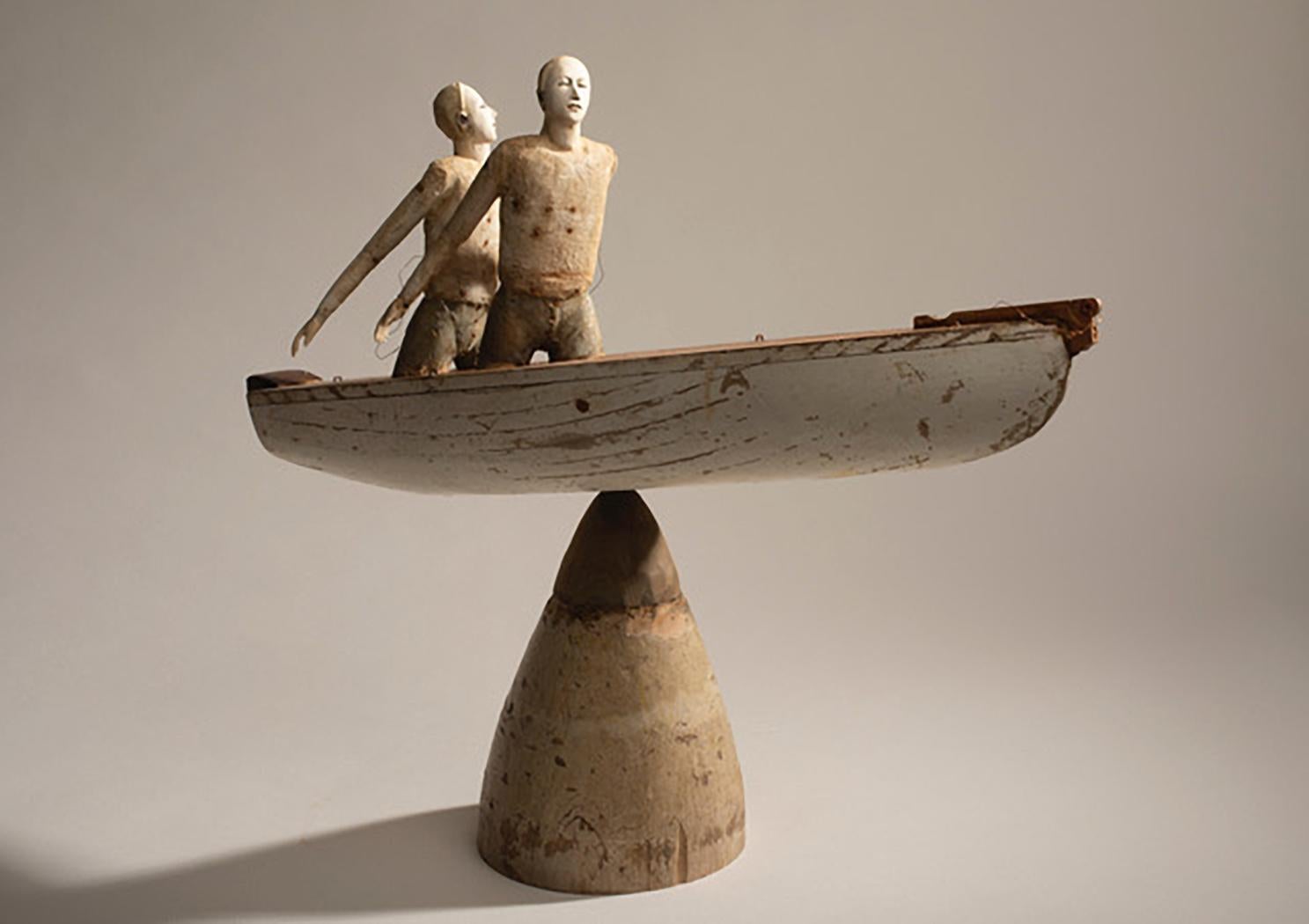 Cathy Rose Figurative Sculpture - Same Boat
