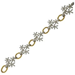 Cathy Waterman Daisy Diamond Platinum Gold Bracelet